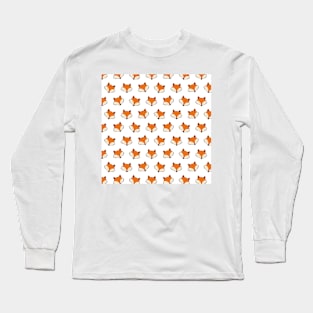 Orange fox pattern Long Sleeve T-Shirt
